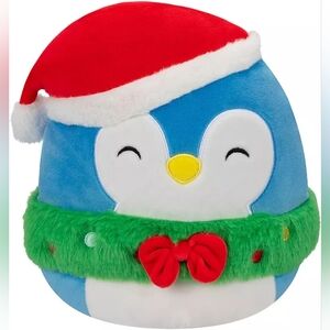 NWT Squishmallows Puff the Penguin with Santa Hat (5")